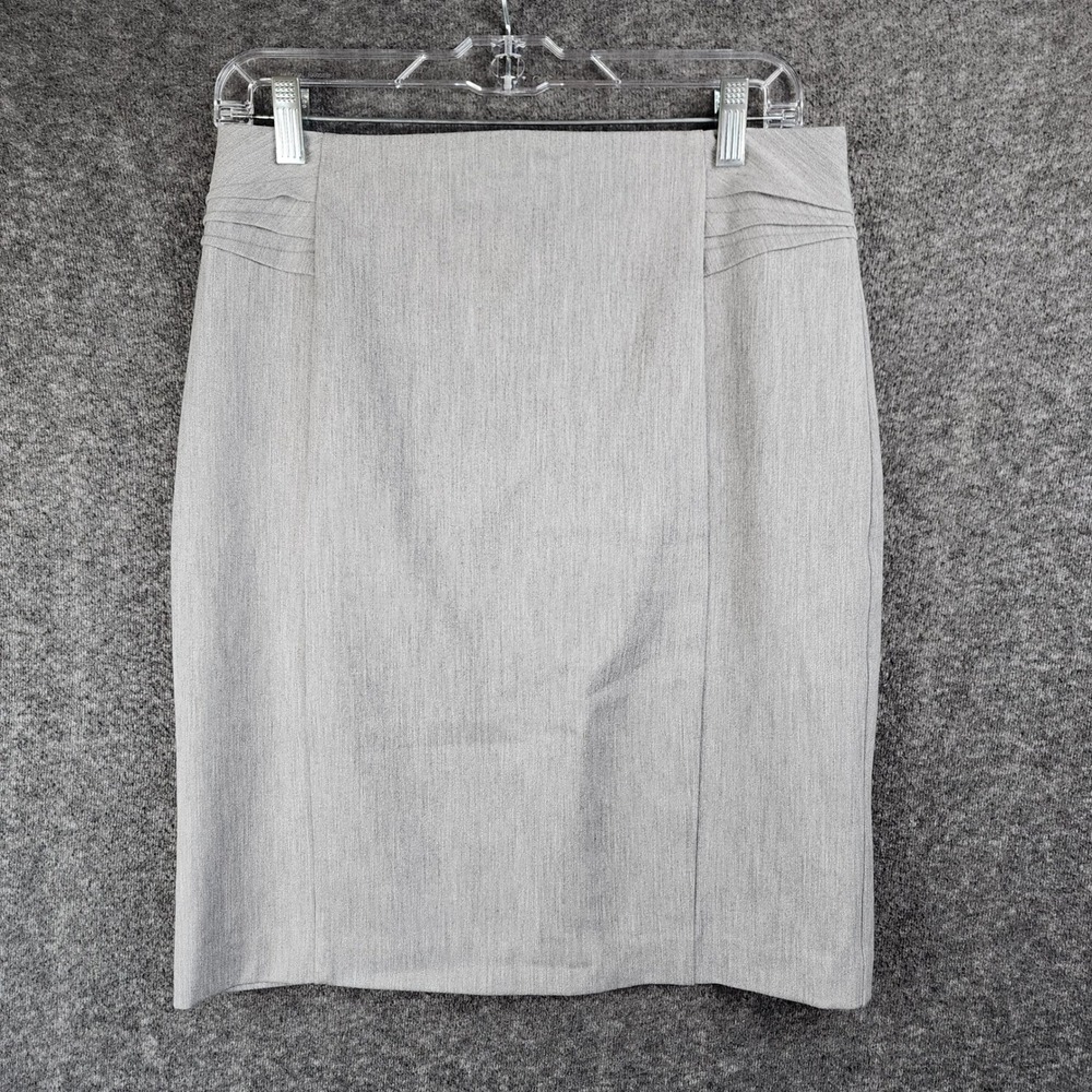 Express Skirt Womens 8 Pencil Gray Pleated Lined Professional EUC